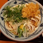 Marugame Seimen Higashisumiyoshiten - 鶏天のけて、ネギと天かす入れた