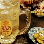 Sumibi Dining Isamaru - 小吉でメガジョッキに… お通しは揚げナス