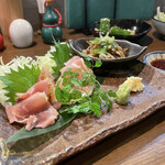 炭火焼鳥しげ - たたき3点盛りハーフ