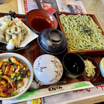 Washoku Restaurant Tonden Atsubetsu Ten - 抹茶そばと選べるミニ丼　うなぎ丼セット