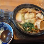 Hachiei Nanbu Yashiki Sotoasahikawa Ten - 海老天鍋焼うどん。