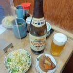 すし政 - ビールとお通しのあら煮