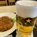 Togendai View Restaurant - 生ビール638円、特製メンチカツ363円