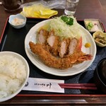 とんかつ 叶 - 海老＆ヒレ定食　1550円