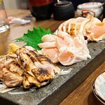 Sumibi Yakitori Satori Sakae Ten - 地鶏たたき三種盛り