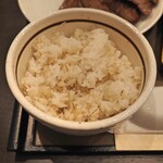 三代目文治 - 仙台牛たんスペシャルセットの麦飯