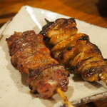 Kushiyaki Yakiton ya Tayutayu Tengachayahonten - おまかせ焼とん5串（タンソデ、スタミナホルモン）