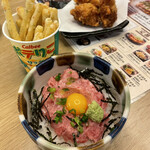 Hokkaido Umare Washoku Dokoro Tonden Tachikawa Sakaecho Ten - ミニねぎトロ丼、揚げたてポテりこ、ザンギ