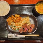 Teppanyaki Tenjin Horumon Amyupuraza Kokura Ten - 丸腸サガリ定食(1880円)