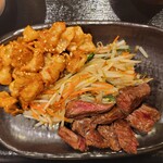 Teppanyaki Tenjin Horumon Amyupuraza Kokura Ten - 天ホル定食(1680円)