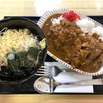 Tsuruno An - カツカレーとそば(冷たぬき)