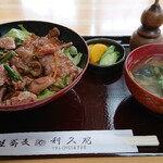 利久庵 - 肉丼ご飯少なめ