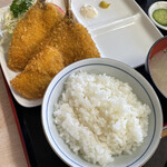 磯家 - アジフライ定食刺身付き