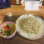 手打そば 木琴 - 鴨汁つけ麺　倍盛りプラス600円で計1600円