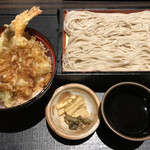 Tokujuan Miyoshi Ten - ミニ天丼御膳(1,208円)