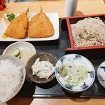 Hoju - ★★★★アジフライと小蕎麦のセット 1200円 アジフライが衣固めでサクサク、中は分厚くふっくらで美味しい！リピート確実！