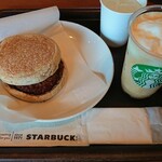 Starbucks Coffee Sapporo Kitano Ten - スピナッチコーン＆ソイパティ　イングリッシュマフィン　440円/エスプレッソ アフォガード　フラペチーノ　short　590円