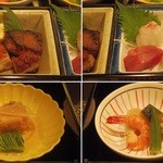 Ryori Shun - 焼物：つくね⇒鶏照焼、煮物：里芋⇒筍、蛍烏賊のヌタ⇒白身魚の南蛮漬け