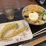 Marugame Seimen Beans Todakoen Ten - タル鶏天ぶっかけ　690円
                      　　万願寺とうがらし160円 ごぼう70円