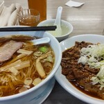 Rairai Ken - 元祖東京ラーメン 750円、純レバ丼 1000円