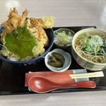 Oshokuji Dokoro Suzukiya - 天丼¥950    ミニそばセット¥150