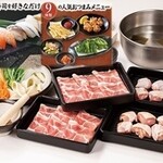 どん亭 - 【寿司おつまみ食べ放題付】豚ロース・鶏ももしゃぶしゃぶorすきやき食べ放題コース