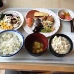 はなもみ - 朝ご飯。沖縄そばにゆし豆腐を乗っけて見ました‼