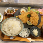 Oumiya - アジ・サバ定食大盛り1350円