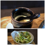 Dan Ki - ◆茶碗蒸し・・茶碗蒸しがいいお味で、小量ですけれど具も入っています。 ◆サラダ