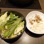 ゆず庵 - 黒毛牛しゃぶしゃぶ膳(1,980円)のお野菜