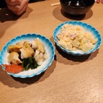 Tempura to Wine Kojima Kyobashi Ten - ツブ貝・ポテトサラダ