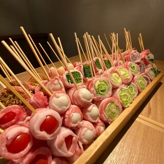 Our signature ``Vegetable Maki Skewers'' are hand-rolled in-house every day.