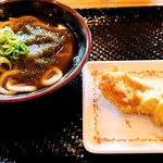 Self Udon Yama Takuto Ten - かけうどん+鶏もも天