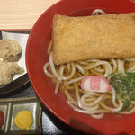 得得 - きつねうどん（３玉）＆ とり唐天２個