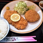 レストラン かつみ - チキンかつ＋クリームコロッケ