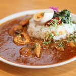 SPICY CURRY KUSUKUSU - 料理写真:チキンマルワニカレーとエビマルワニカレー☆