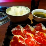 Yakiniku Raku - 焼きしゃぶ定食(ごはん大盛無料)