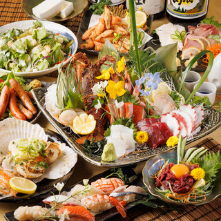 A course where you can enjoy extremely fresh Seafood and meat Sushi ◆ All-you-can-drink included