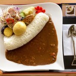 忍頂寺 燈々庵 - 安威川ダムカレー ¥1000 スコップ型スプーンが気分を上げる