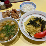 どうとんぼり神座 - つけ麺とからあげセット