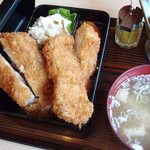 Ajidokoro Ikoi - 串かつ弁当；ご飯は下段です @2013/07/08