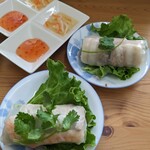 CAFE VIET - セットの生春巻きは１本（メニュー写真では4本ですがイメージですね^^;）