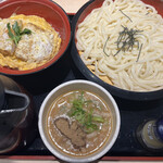 得得 - とんこつ魚介つけ麺（３玉、イベリコ３倍盛り）＆ かつ丼