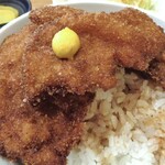 Tonkatsu Taro Bun Ten - 「平日限定ランチセット」の「タレカツ丼（ご飯大盛り）」（練り辛子が合います）