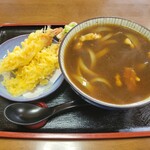 新国亭 - ◆「カレーそば」(海老天トッピング)