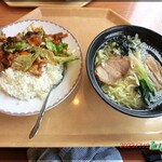 萬福 中華食堂 - 塩ラーメン＋回鍋肉セット