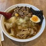 麺処 海日和 - とりもつラーメン＋ワンタントッピング1000円