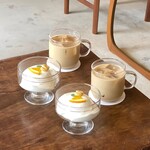 SHELTERING CAFE - 料理写真:アイスカフェオレ、クリームたっぷり白プリン