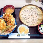 Ten-don Tenya Perie Nishi Funabashi Ten - 夏野菜の天丼小そばサービスセット