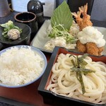 どんぱち - エビフライ定食ざる